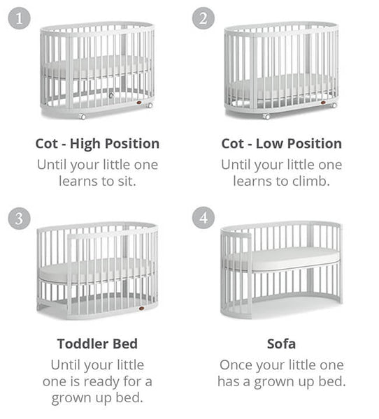 Boori 5in1 Oasis Oval Convertible Crib