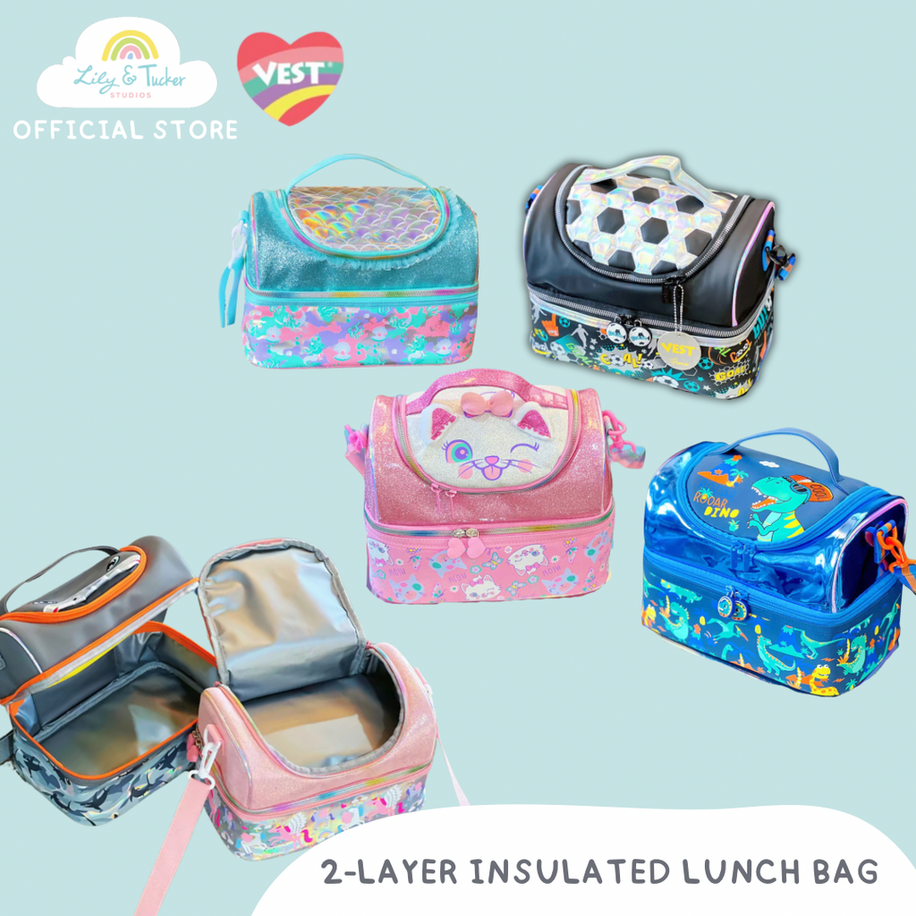 Vest 2 layer insulated bento lunch bag Lily and Tucker Studios