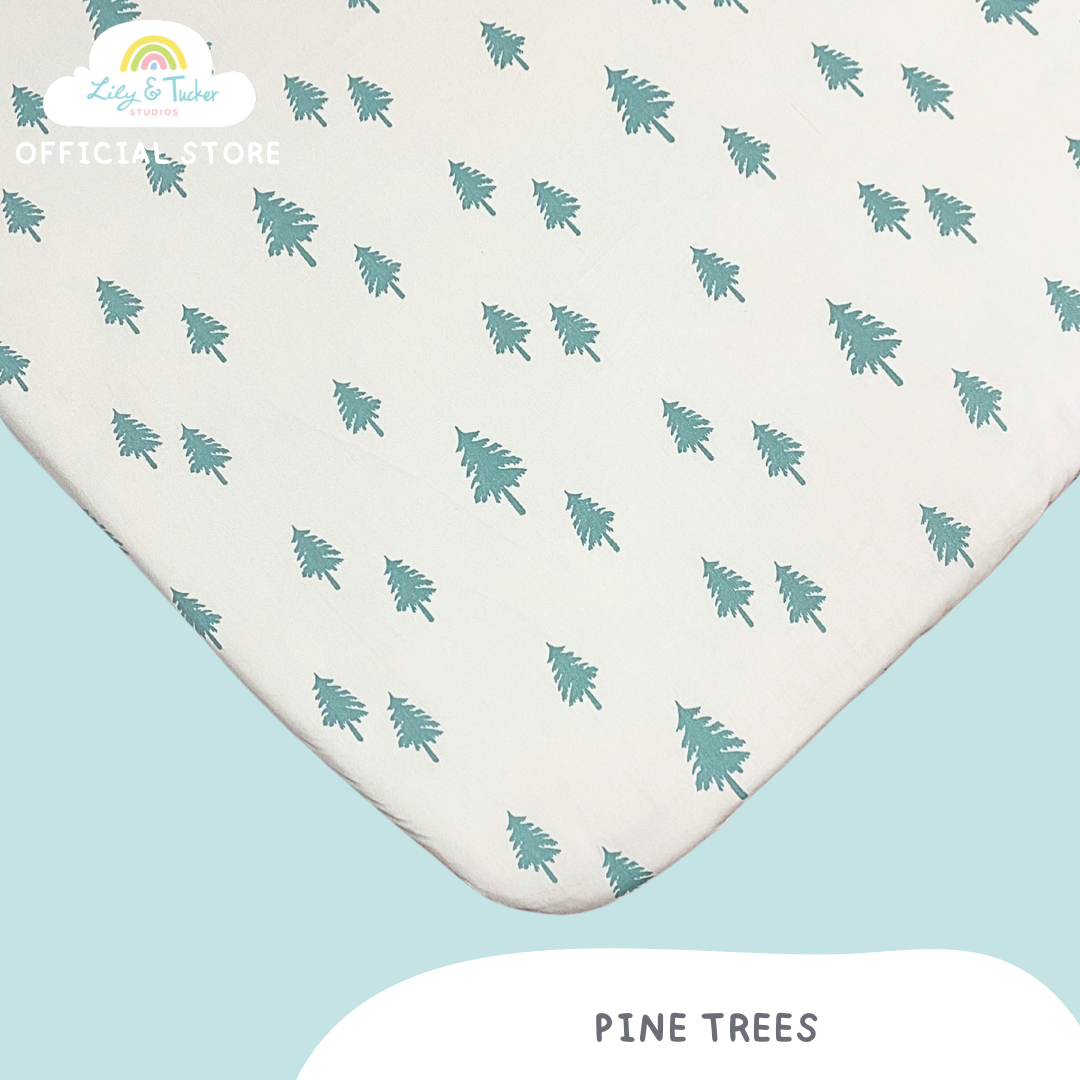 Pine Trees Fitted fitment Crib Sheet