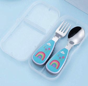 Personalized Toddler Fork and Spoon set with case