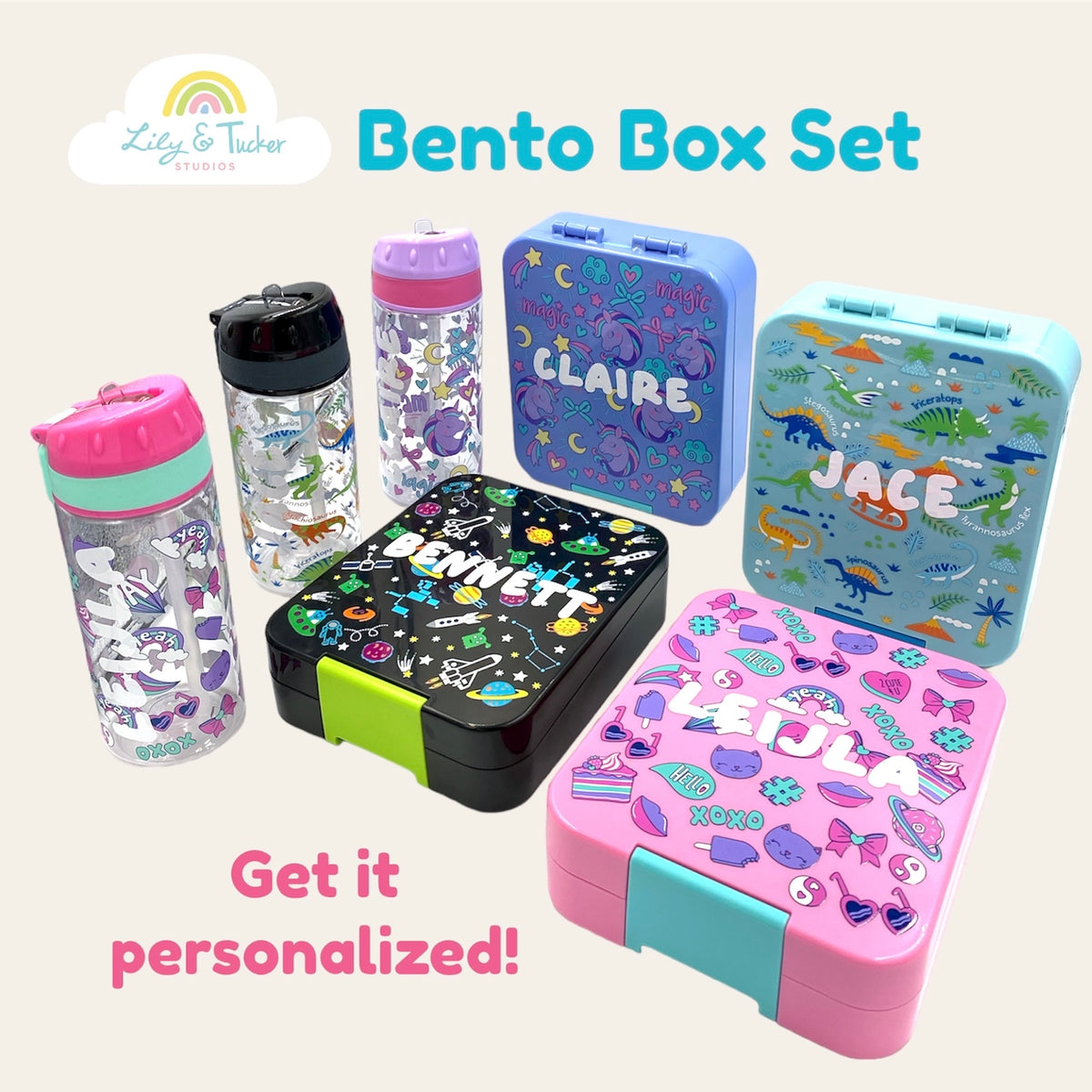 Personalized Bento Box Set – Lily and Tucker Studios