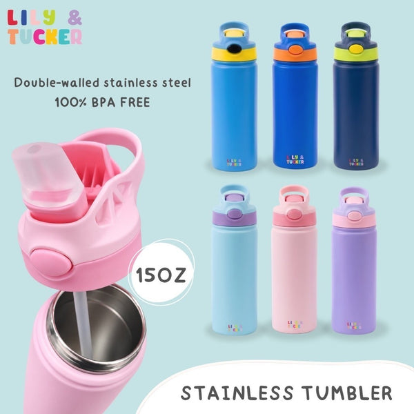 Lily and Tucker Stainless Steel Tumbler 15oz with Personalized Laser Name Engraving