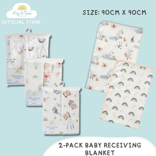 Lily and Tucker 2-pack Baby Receiving Cotton Blanket