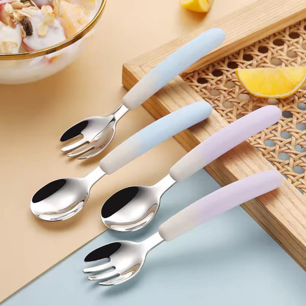 Lily and Tucker Personalized Stainless Toddler Spoon and Fork Set with Case