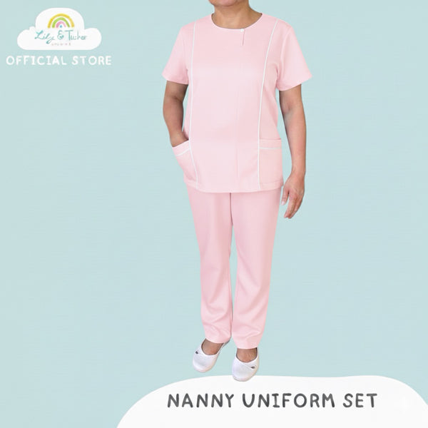 Lily and Tucker Round Neck Nanny Yaya Uniform Set