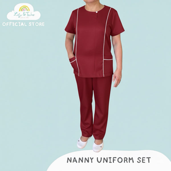 Lily and Tucker Round Neck Nanny Yaya Uniform Set