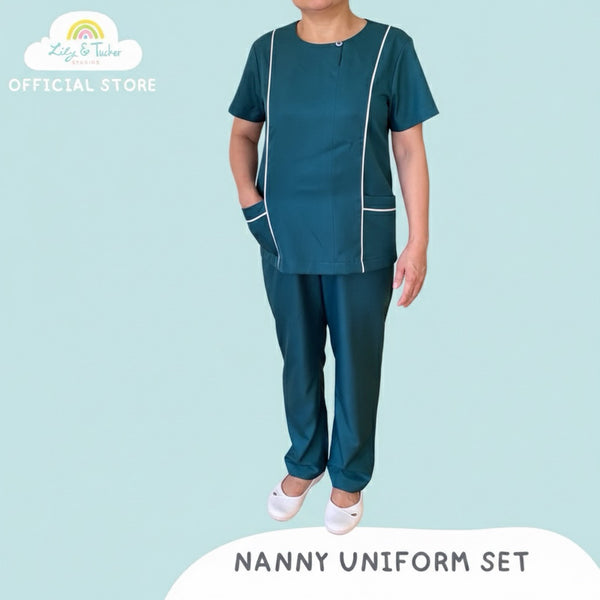 Lily and Tucker Round Neck Nanny Yaya Uniform Set