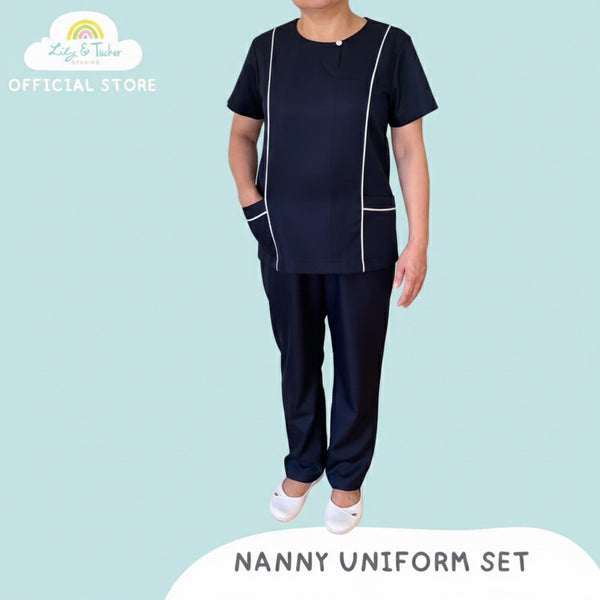 Lily and Tucker Round Neck Nanny Yaya Uniform Set