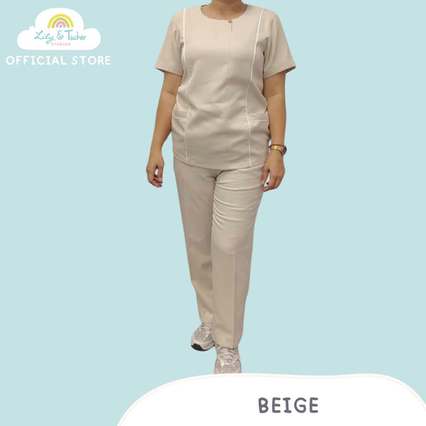 Lily and Tucker Round Neck Nanny Yaya Uniform Set