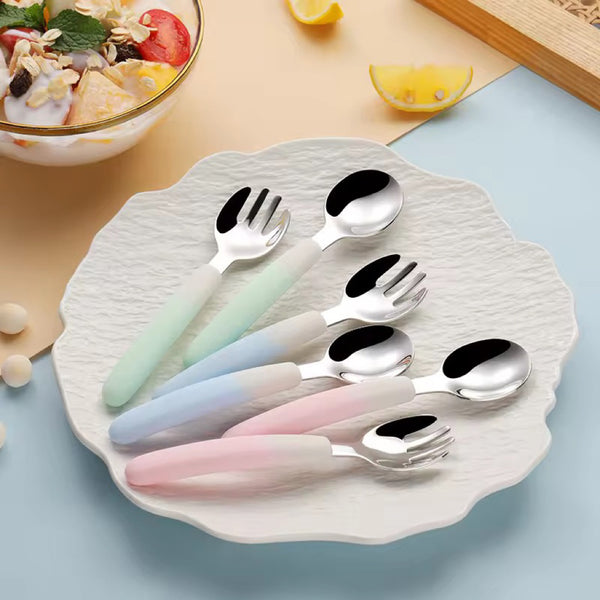 Lily and Tucker Personalized Stainless Toddler Spoon and Fork Set with Case