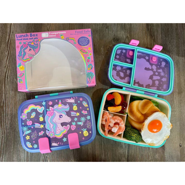 Kiddie Bento Lunch Box with removable tray and silicone clip 800ml