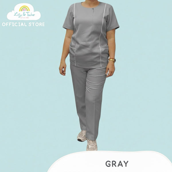 Lily and Tucker Round Neck Nanny Yaya Uniform Set