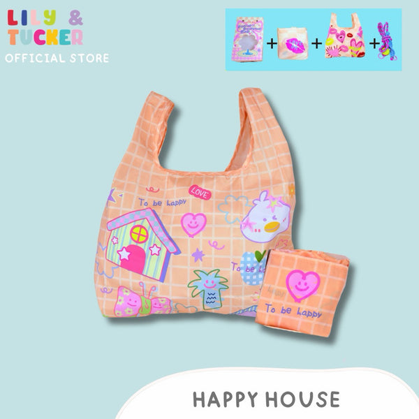 Cute Foldable Shopping Bag with Adjustable Lanyard