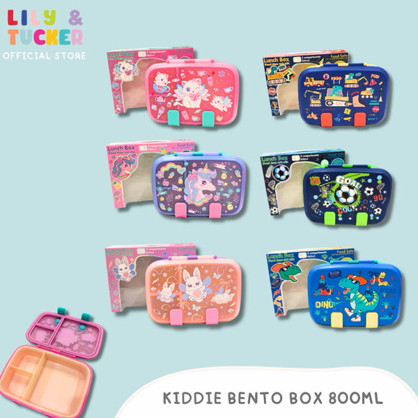 Kiddie Bento Lunch Box with removable tray and silicone clip 800ml