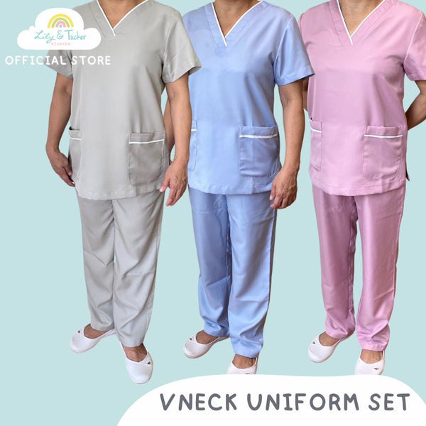 Lily and Tucker Maid Nanny Vneck Uniform Scrubs Set