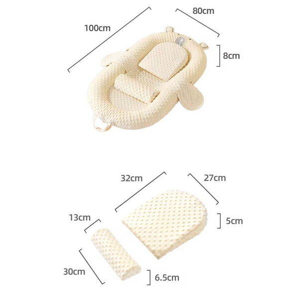 Lily and Tucker Bear Pod 3in1 Multipurpose Baby Nest Lounger Anti-startle Bed Nest with Wedge