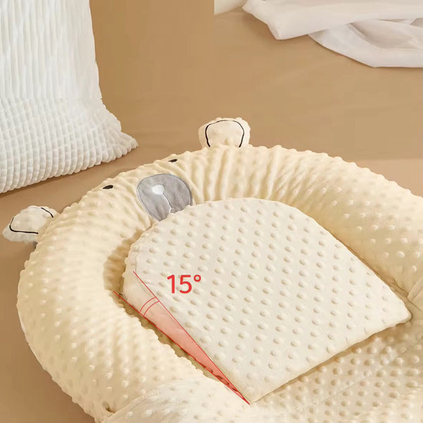 Lily and Tucker Bear Pod 3in1 Multipurpose Baby Nest Lounger Anti-startle Bed Nest with Wedge