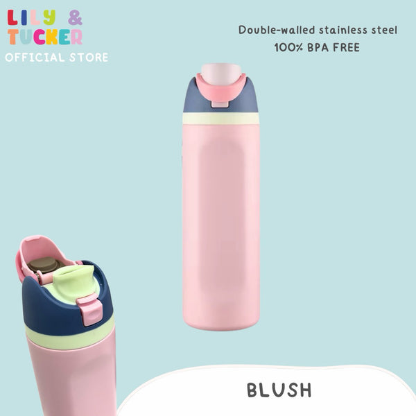 Lily and Tucker Flip Straw Lid Stainless Steel Tumbler 24OZ
