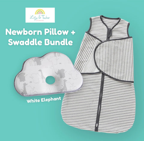 Memory Foam Baby Pillow + Swaddle Bundle